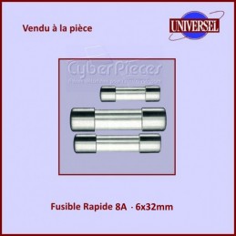 Fusible 8A Rapide 6X32mm en verre CYB-217439