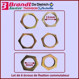 Lot de 6 ecrous de fixation commutateur Brandt 75X1722 CYB-244954