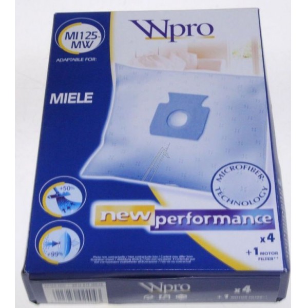 C00493953 SAC MICROFIBRE WPRO MIELE / 4 SACS + 1 FM CYB-200059