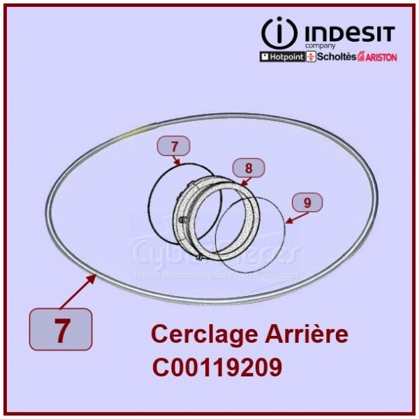 Cerclage de manchette Indesit C00119209