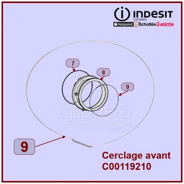 Cerclage manchette Indesit C00119210