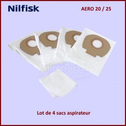 Lot de 4 sacs aspirateur NILFISK Aero 302002404 CYB-404365