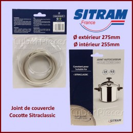 Joint autocuiseur Seb Delicio inox - Diam intérieur Ø 253 mm - 8