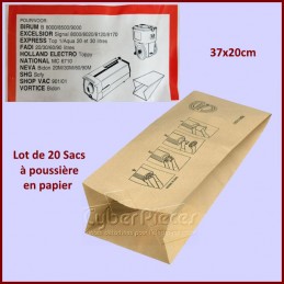 Lot de 20 Sacs en papier pour aspirateur 37x20cm CYB-218054