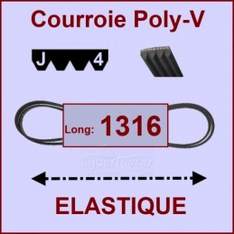 Courroie 1316J4 ou 1317J4 - EL- élastique CYB-427890