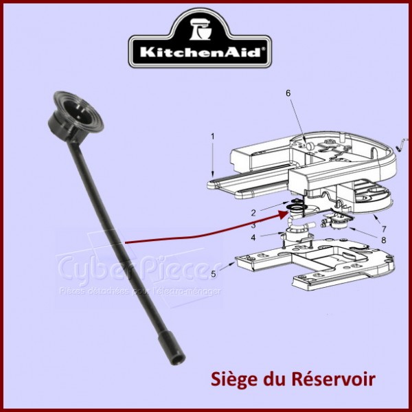 Siege du réservoir Kitchenaid W10725207 CYB-152839