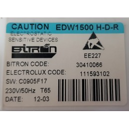 Carte électronique EDW150 configuré Electrolux 1110998505 CYB-265508