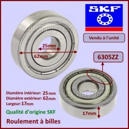 Roulement SKF 6305ZZ - 25x62x17mm CYB-211161