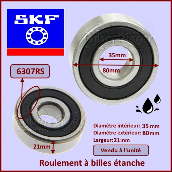 Roulement 6307RS - 35x80x21mm - étanche