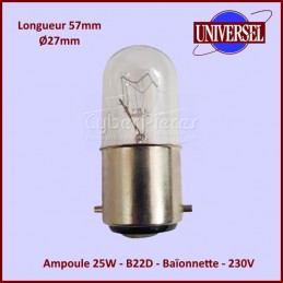 DeLonghi Samsung Ampoule Avec Porte Lampe Baïonnette 230V 50Hz 25W