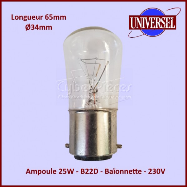 Ampoule 25W - B22D - Baïonnette - 230V