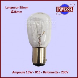 Ampoule 15W - B15 - Baïonnette - 230V CYB-114691