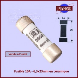 Fusible 10A - 6,3x23mm en céramique CYB-218504