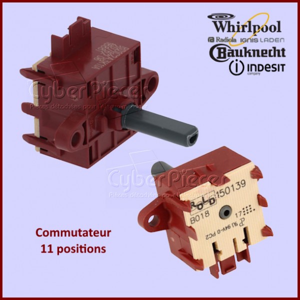 Commutateur 11 positions Whirlpool 480121101145 CYB-159142