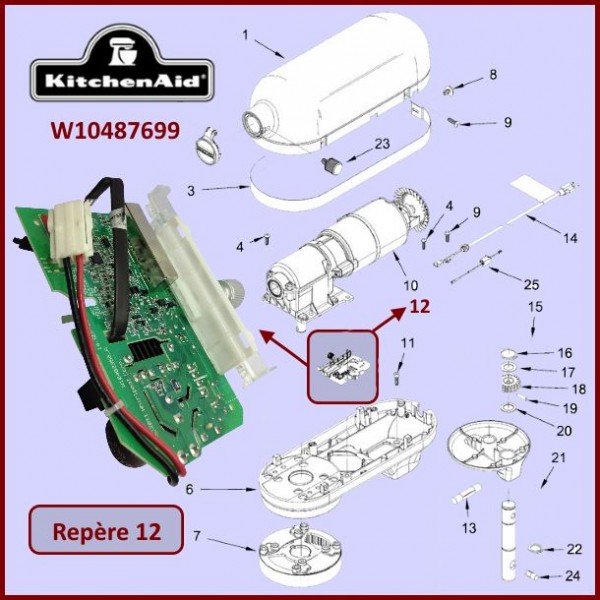 Carte de contrôle Kitchenaid W10487699 - W11188060 CYB-072984