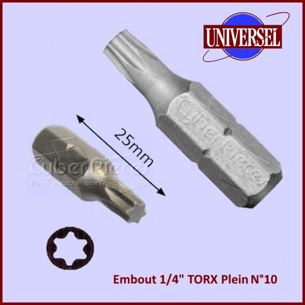 Embout 1/4" TORX Plein T10 CYB-230841