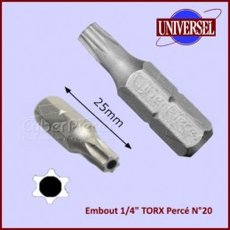 Embout 1/4" TORX Percé T20 CYB-230728
