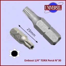 Embout 1/4" TORX Percé T30 CYB-231039