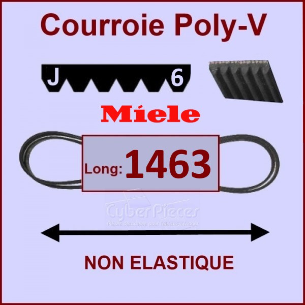Courroie Miele 1463J6 non élastique CYB-228398 Courroie Miele 1463J6 non élastique CYB-228398