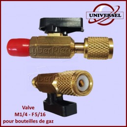 Valve Mâle : 1/4 - Femelle : 5/16 pour bouteilles de gaz CYB-364508