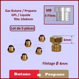 Injecteurs standard H6mm gaz butane Ø8mm MB CYB-015844