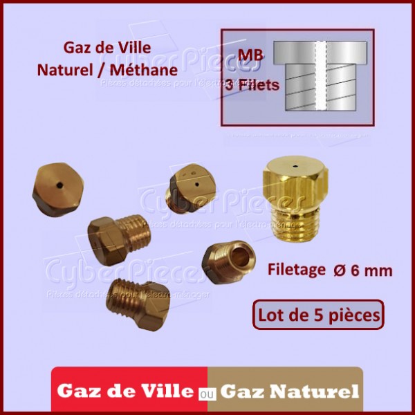 Injecteurs standard H3mm gaz naturel Ø6mm avec pas fin CYB-135375 Injecteurs standard H3mm gaz naturel Ø6mm avec pas fin CYB-135375