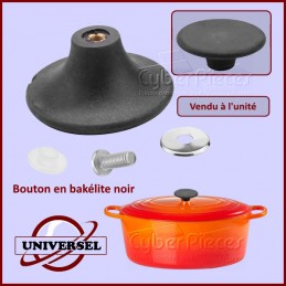 Bouton cocotte universel en bakélite noir CYB-256186