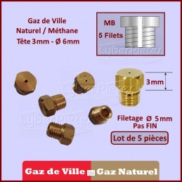Injecteurs standard H3mm gaz naturel Ø5mm MB Pas Fin CYB-313186