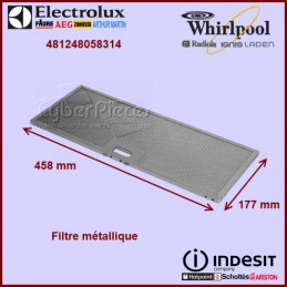 Filtre métallique à Graisse pour Hottes CYB-327404