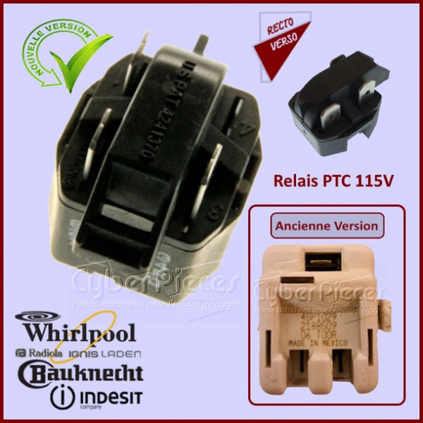 Relais compresseur PTC 115V Whirlpool 481928228506 CYB-203128
