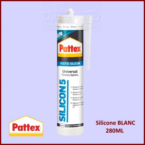 Mastic Pattex Silicone BLANC 280ML CYB-233026 Mastic Pattex Silicone BLANC 280ML CYB-233026