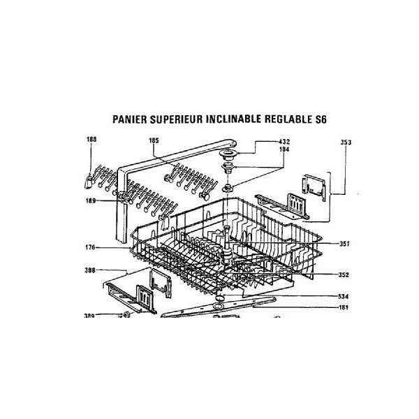 Pièce détachée Panier superieur AS0071455 Lave-vaisselle - Brandt