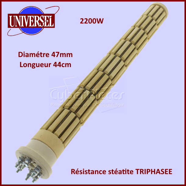 Résistance chauffe-eau stéatite 2200W TRIPHASEE