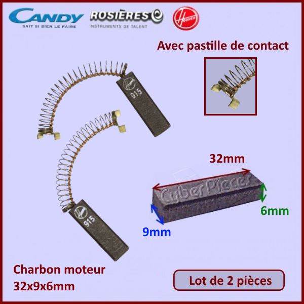 Charbon moteur 32x9x6mm Candy 09090150