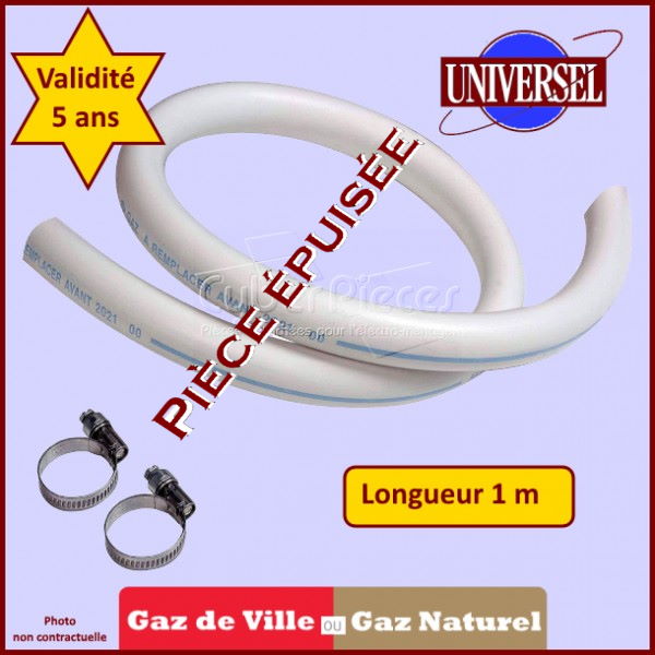 Tuyau Gaz naturel 1.00 m avec colliers***Pièce épuisée***