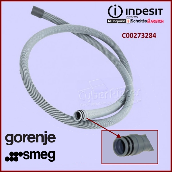 Tuyau de vidange droit 1.75 m - PiÃ¨ces lave-vaisselle