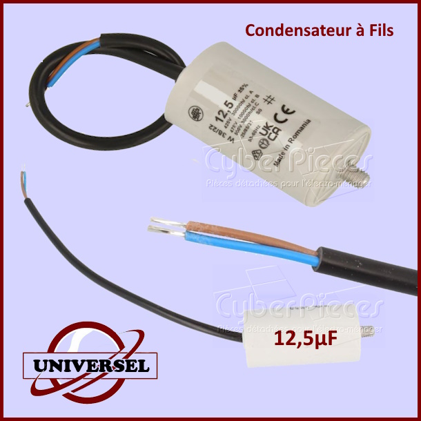 Condensateur 12,5µf 450V à fils