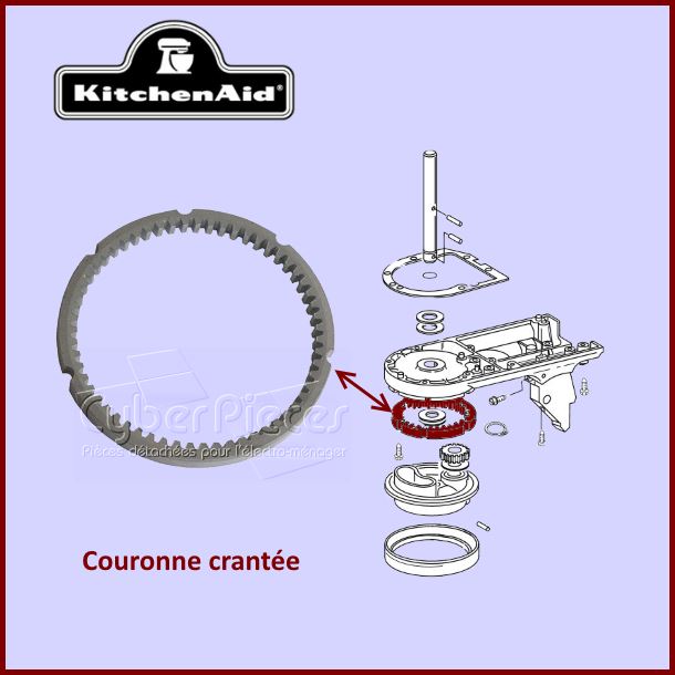 Pignon - Couronne crantée Kitchenaid 9703904 - Pièces robot pâtissi...