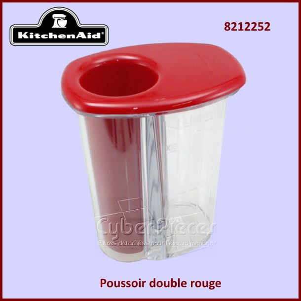Poussoir double rouge KFP7DPER Kitchenaid 8212252 - Pièces robot mé...
