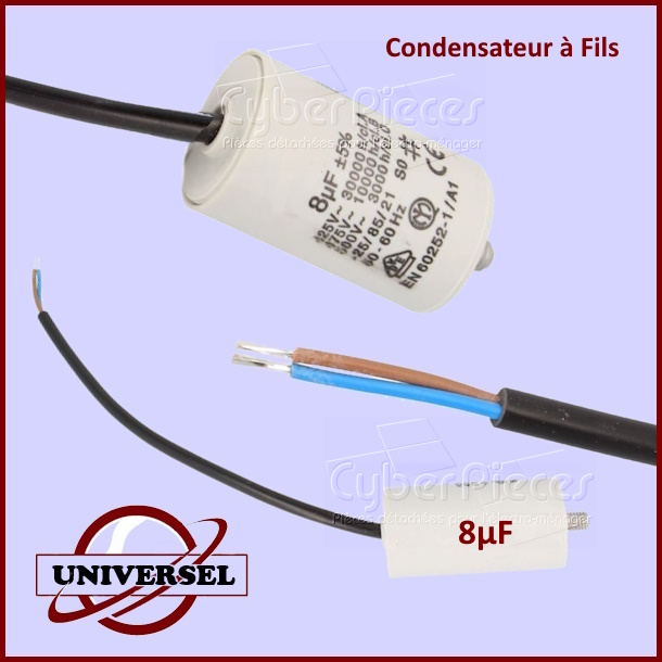Condensateur 8µF 450V à fils