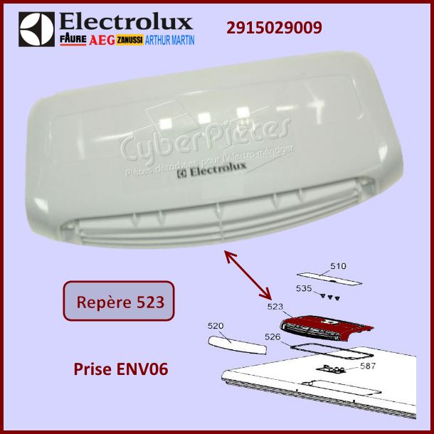 Poignée prise ENV06 Electrolux 2915029009 - Pièces réfrigérateur & ...