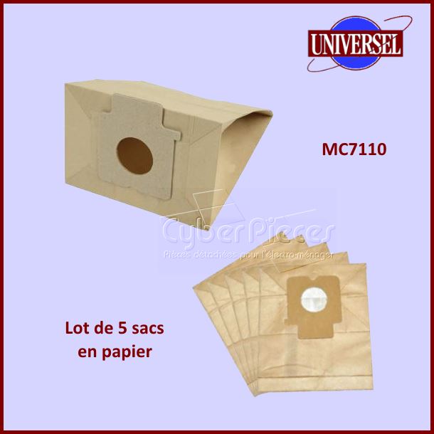 Sac papier MC7110 équivalent NA155-MW - Pièces aspirateur