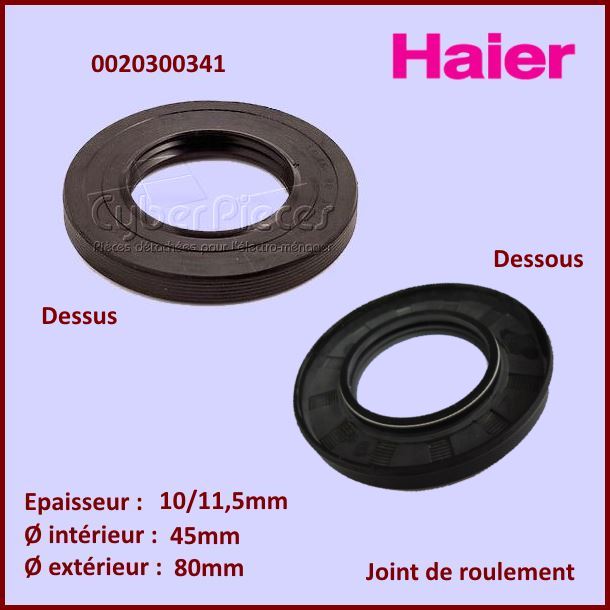 Joint d'axe 80x45x10/11,5mm Haier 0020300341 -  PiÃ¨ces machine Ã  laver