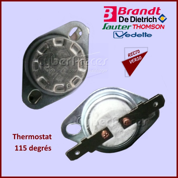 THERMOSTAT KLIXON 115° 55X3784 -  Pièces machine à laver