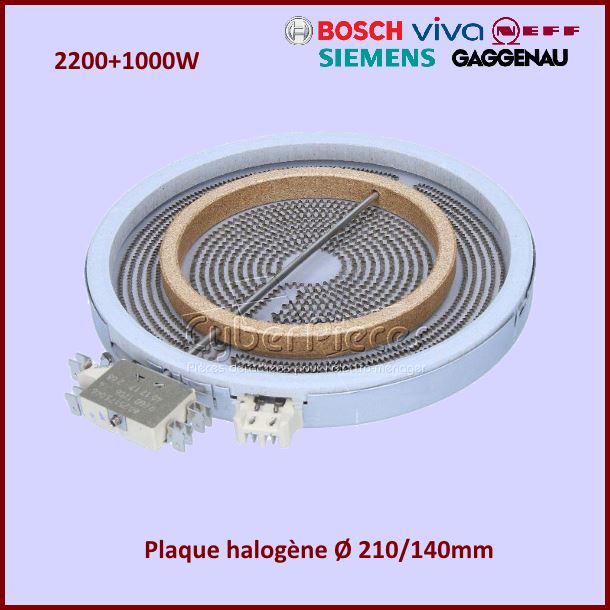 Foyer radiant 210mm double zone 2200+1000W Ego 1051213432 - Pièces ...