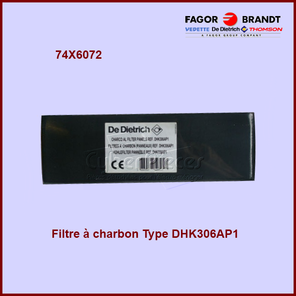 Filtre à charbon Type DHK306AP1 - 74X6072 - Pièces hotte