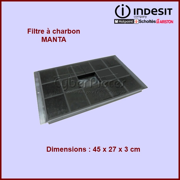 Filtre à charbon Type Manta - C00081381 - Pièces hotte