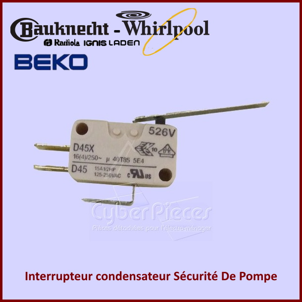 Interrupteur condensateur Sécurité De Pompe 481227138497 - Pièces s...