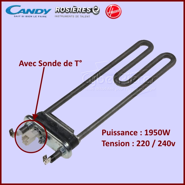 Thermoplongeur 41028717 avec Sonde de Température -  Pièces machine...