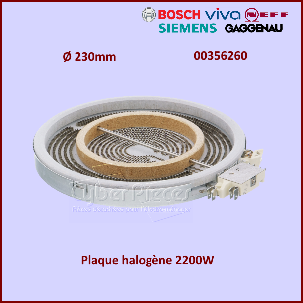 Foyer radiant 230mm double zone 2200 (1450w+750W) Ego 1051213034 - ...
